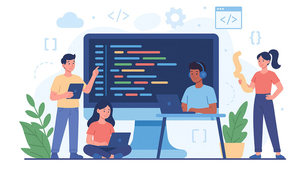 Une équipe travail sur un projet web