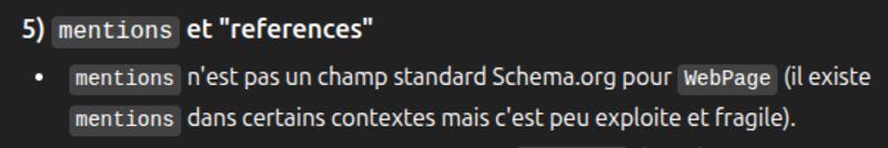 Screenshot de propositions erronées de ChatGPT pour améliorer le SEO de x10-solutions.fr