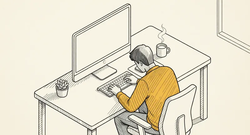 Un développeur freelance travaille sur un projet technique de longue durée