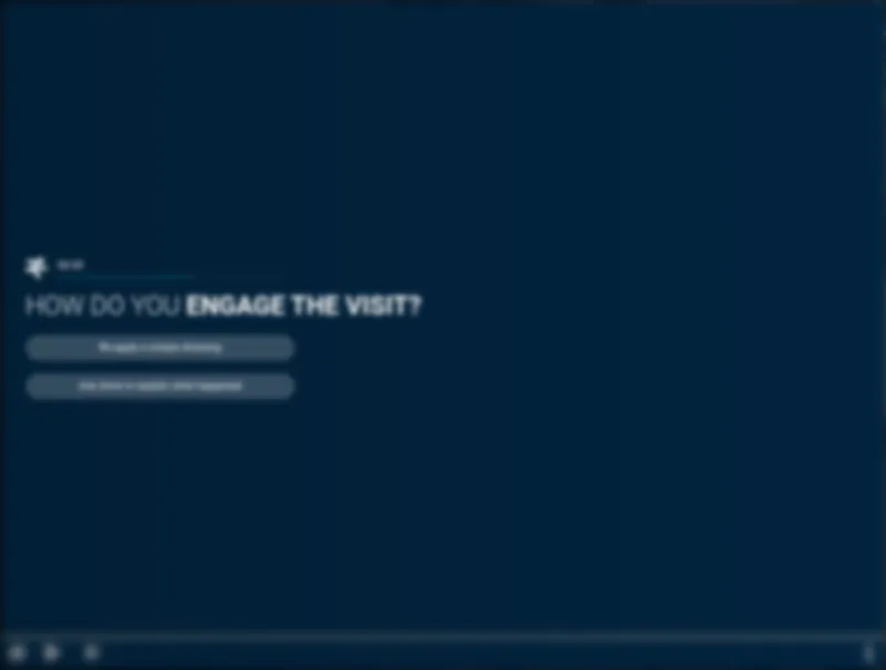 Scénario interactif : slide de décision avec embranchements pour le soignant en formation.