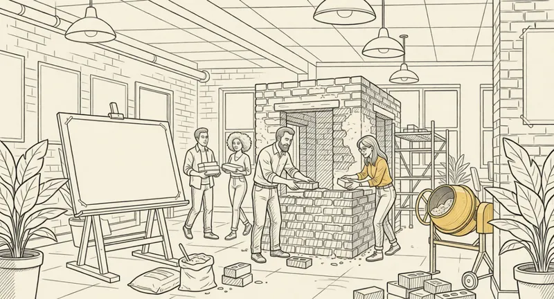 Une équipe construit une architecture applicative.
