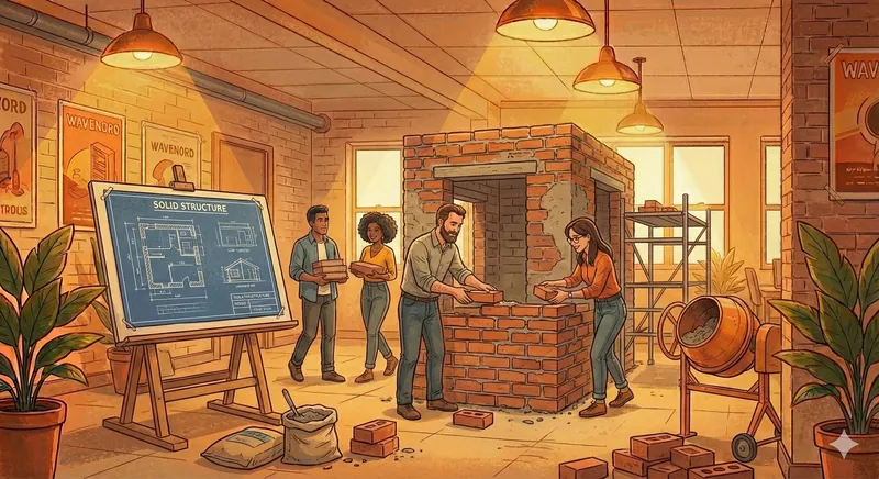 Une équipe construit une architecture applicative.