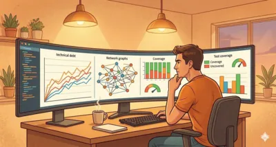 Un développeur analyse des métriques de qualité de code sur un tableau de bord