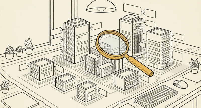 Un plan d'architecture d'application web avec des indicateurs de coût
