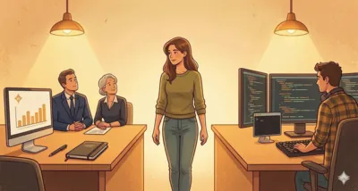 Une directrice technique externalisée anime une réunion stratégique avec l'équipe dirigeante