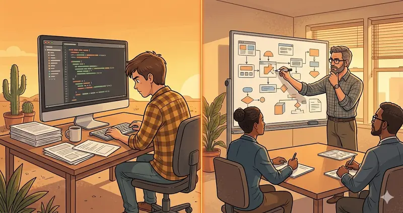 Un freelance et un consultant senior face à un projet web