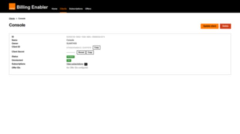 Gestion des clients API : identifiants, statut et offres autorisées.