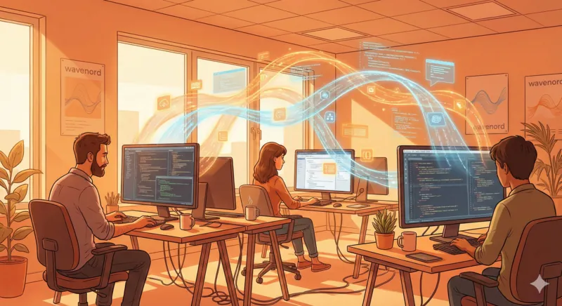 Un consultant analyse les processus informatiques d'une entreprise.