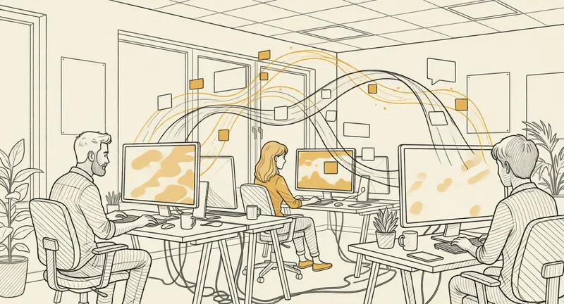 Un consultant analyse les processus informatiques d'une entreprise.