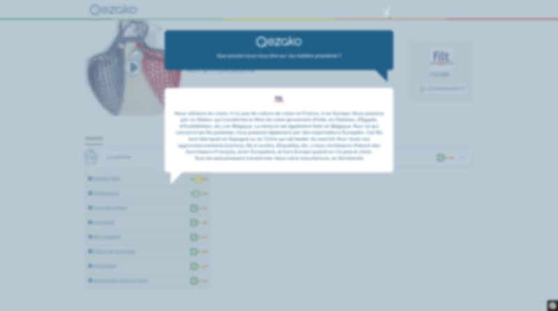 Vue consommateur : story interactive Qezako présentant la traçabilité d'un produit textile.