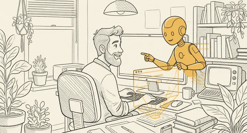 Un développeur relit le travail produit par un agent IA sur son projet web
