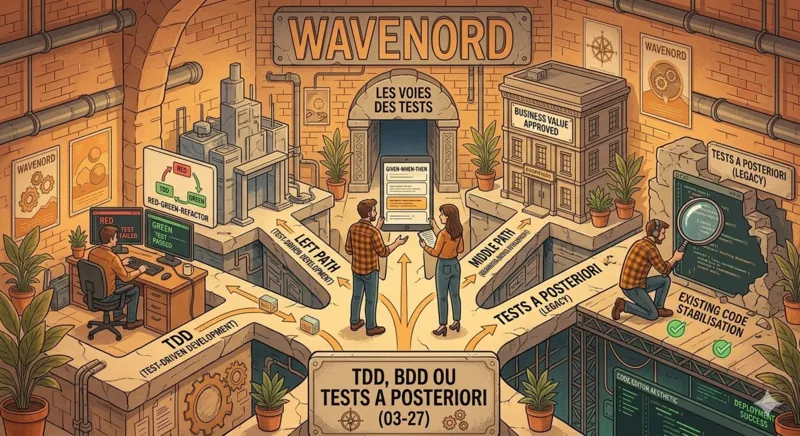 Trois approches de test logiciel comparées sur un tableau blanc