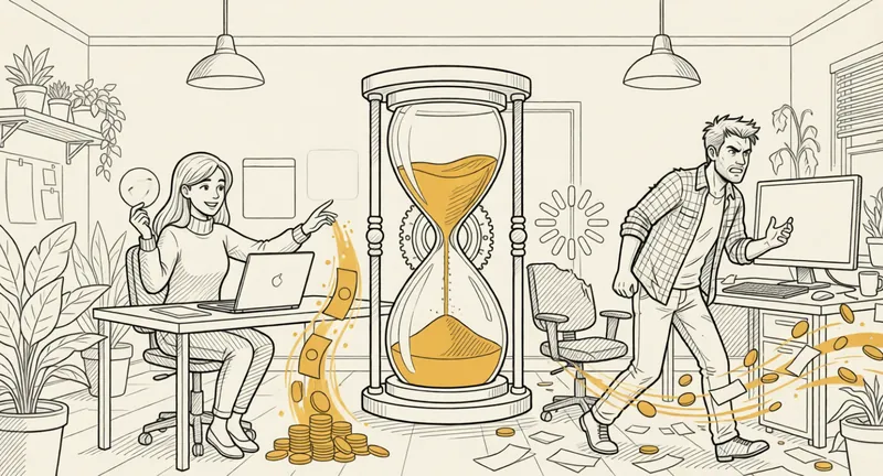 Un graphique montre la corrélation entre temps de chargement et taux de conversion