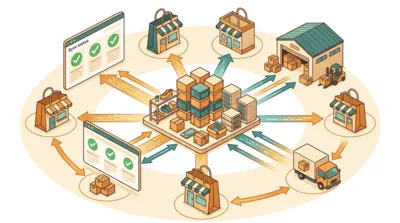 Schéma de flux entre un PIM et plusieurs marketplaces