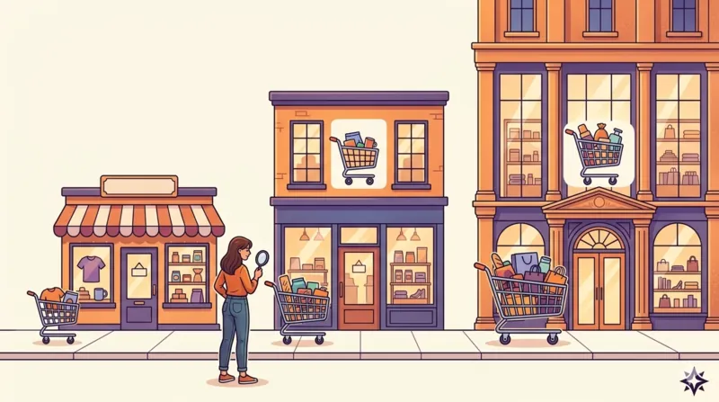 Trois écrans affichent les interfaces WooCommerce, PrestaShop et Magento côte à côte